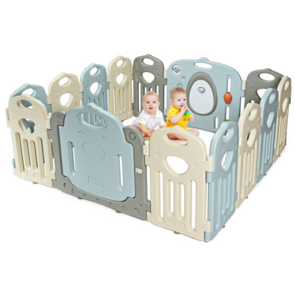 Costway Baby Playpen Large Safety Kids Activity Center w/50 Ocean