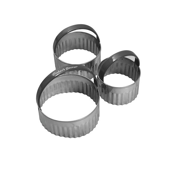 Baker's Secret Stainless Steel Dishwasher Safe Set of 3 Cookie Cutter