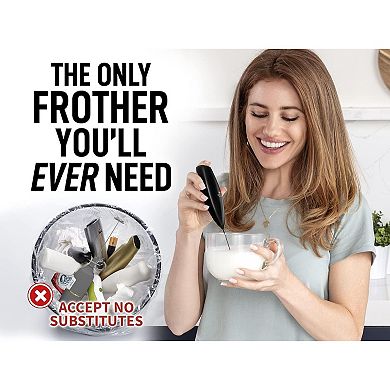 Zulay Kitchen Milk Boss Powerful Milk Frother Handheld With Upgraded Holster Stand
