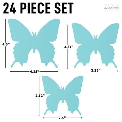 Zulay Home 3D Butterfly Wall Decor - 24pcs Butterfly Decor with 3 Wing Designs