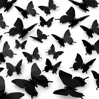 Zulay Home 3D Butterfly Wall Decor - 24 pc Butterfly Decor with 3 Wing Designs