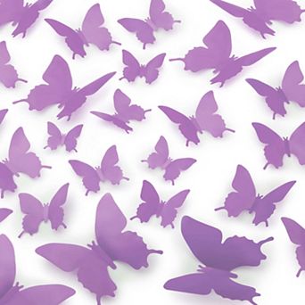 Zulay Home 3D Butterfly Wall Decor - 24 pc Butterfly Decor with 3 Wing Designs