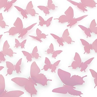 Zulay Home 3D Butterfly Wall Decor - 24 pc Butterfly Decor with 3 Wing Designs