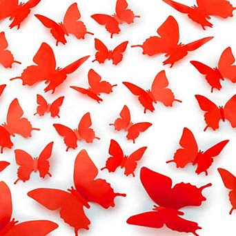 Zulay Home 3D Butterfly Wall Decor - 24 pc Butterfly Decor with 3 Wing Designs