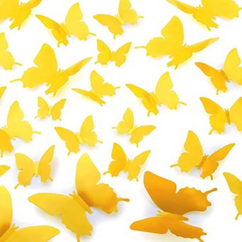 Zulay Home 3D Butterfly Wall Decor - 24 pc Butterfly Decor with 3 Wing Designs