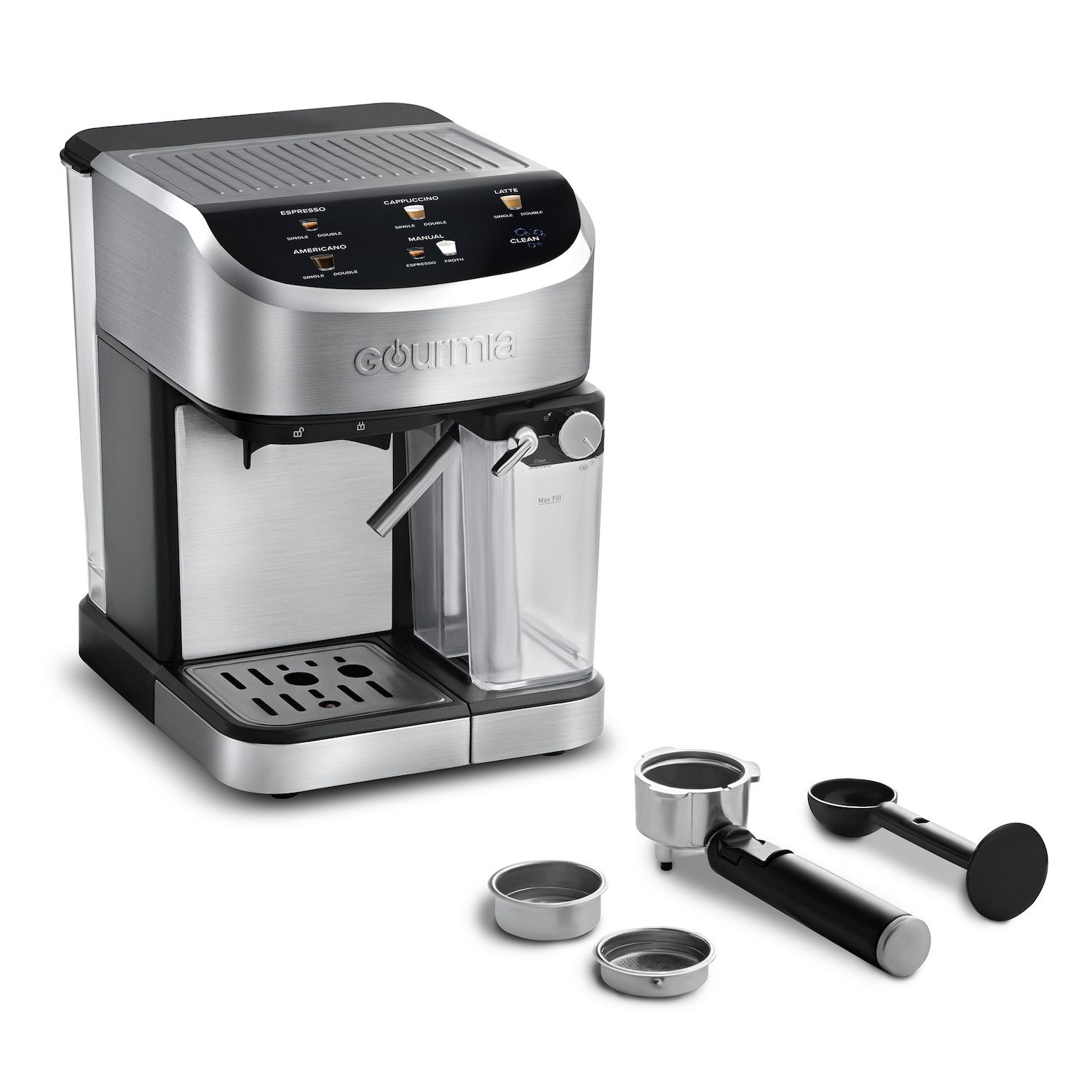 Zulay Kitchen Magia Ampro Automatic Espresso Machine with Grinder and Milk Frother - Black