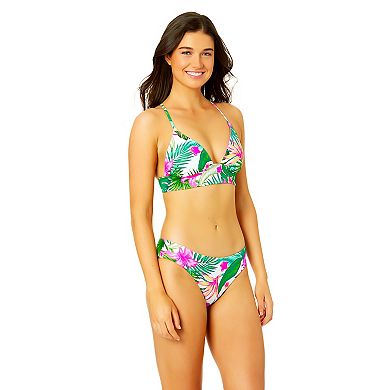 Juniors' Hurley Dreamy Tropics Print Reversible Wide Band Triangle Bikini Swim Top
