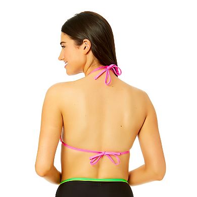 Juniors' Hurley Beach Colorblock Trimmed Crossback Triangle Bikini Top
