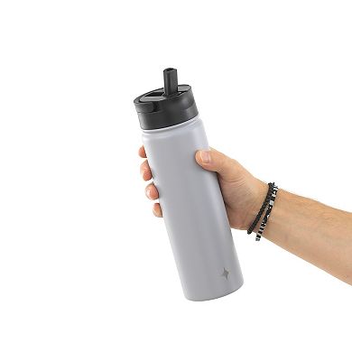JoyJolt Triple Insulated 22-oz. Water Bottle with Flip Lid & Sport Straw Lid