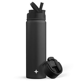 JoyJolt Triple Insulated 22-oz. Water Bottle with Flip Lid & Sport Straw Lid