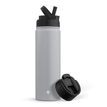 JoyJolt Triple Insulated 22-oz. Water Bottle with Flip Lid & Sport Straw Lid