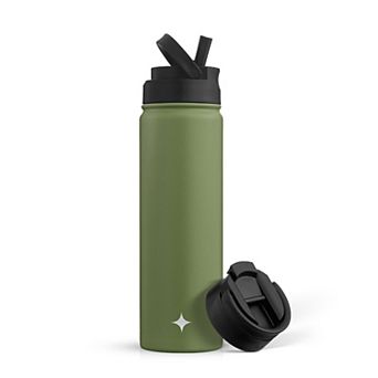 JoyJolt Triple Insulated 22-oz. Water Bottle with Flip Lid & Sport Straw Lid