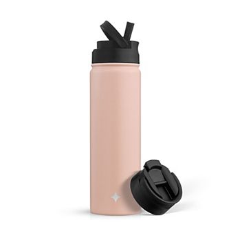 JoyJolt Triple Insulated 22-oz. Water Bottle with Flip Lid & Sport Straw Lid