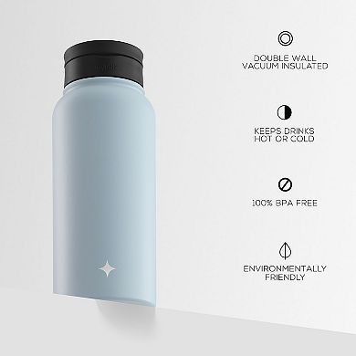 JoyJolt Vacuum Insulated 32-oz. Water Bottle with Flip Lid & Sport Straw Lid