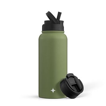 JoyJolt Vacuum Insulated 32-oz. Water Bottle with Flip Lid & Sport Straw Lid