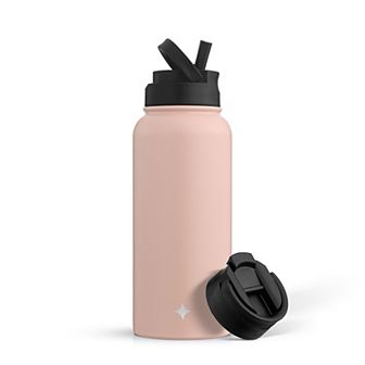 JoyJolt Vacuum Insulated 32-oz. Water Bottle with Flip Lid & Sport Straw Lid
