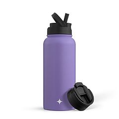JoyJolt Reusable Glass Milk Bottle with Lid & Pourer - 32 oz Water or Juice  Bottles with Caps - Set of 3
