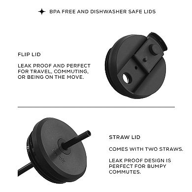 JoyJolt Vacuum Insulated Tumbler with Flip Lid and Straw