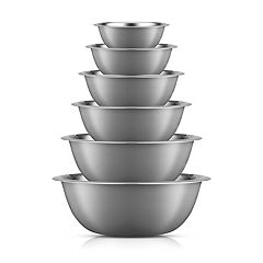 Tramontina 10-Piece Stainless Steel Mixing Bowls, Covers & Graters Included (Black)
