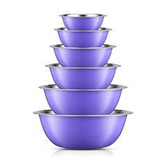 MegaChef 5 Piece Multipurpose Stackable Mixing Bowl Set with Lids 