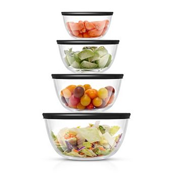 JoyFul 4 pc Glass Mixing Bowl With Lids Set
