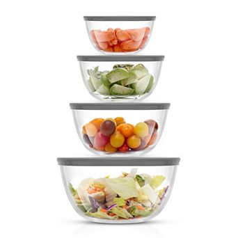 JoyFul 4 pc Glass Mixing Bowl With Lids Set