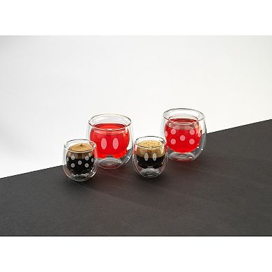 JoyJolt Disney Mickey Pants & Minnie Skirt Double Wall 2-piece Mug Set 