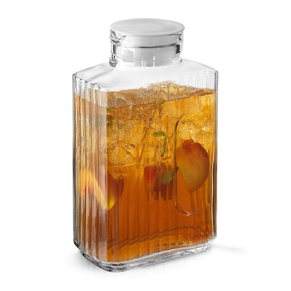 JoyJolt Beverage Serveware Glass Pitcher & 2 Lids - Multi