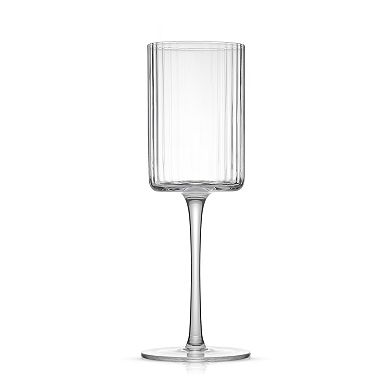 JoyJolt 2-Pack Elle Fluted Cylinder White Wine Glasses