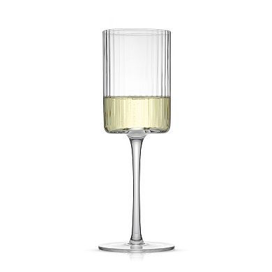 JoyJolt 2-Pack Elle Fluted Cylinder White Wine Glasses