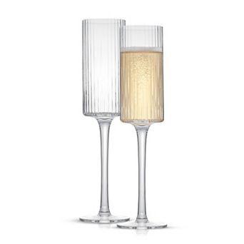 JoyJolt 2-Pack Elle Fluted Cylinder Champagne Glasses
