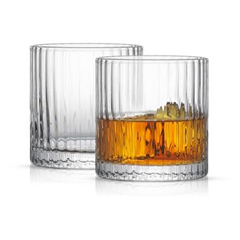 JoyJolt 2-Pack Elle Fluted Double Old Fashioned Whiskey Glasses
