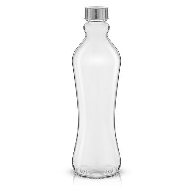 JoyJolt 2-Pack 32-oz. Glass Water Bottles with Stainless Steel Caps