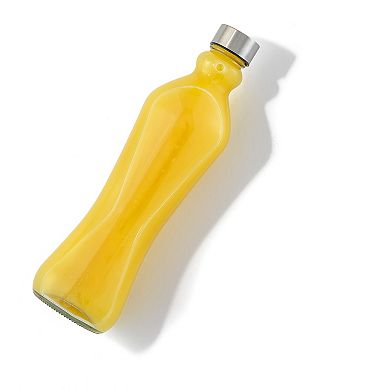 JoyJolt 2-Pack 32-oz. Glass Water Bottles with Stainless Steel Caps