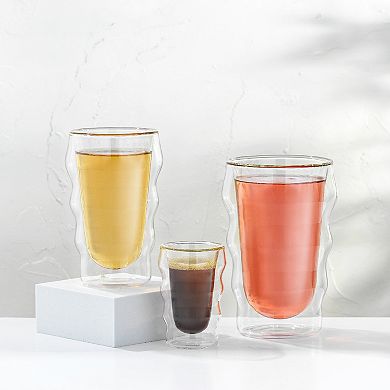JoyJolt Christian Siriano 2-piece Flux Double-Walled Insulated Shot Glass Set