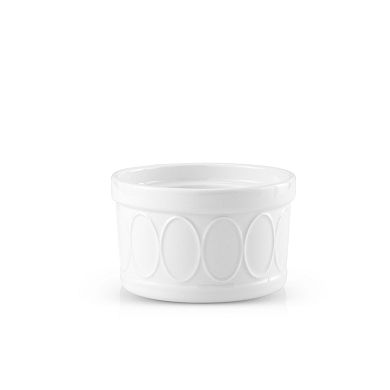 JoyJolt 4-Pack White Embossed Porcelain Ramekins
