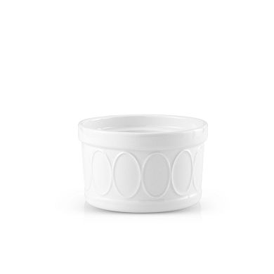 JoyJolt 4-Pack 6-oz. White Embossed Porcelain Ramekins