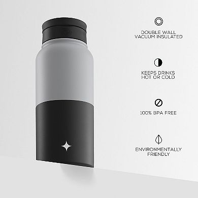 JoyJolt Vacuum Insulated 32-oz. Water Bottle with Flip Lid & Sport Straw Lid