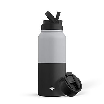 JoyJolt Vacuum Insulated 32-oz. Color Block Water Bottle with Flip Lid & Sport Straw Lid