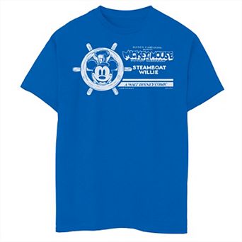 Disney's 100th Anniversary Mickey Mouse Boys 8-20 Steamboat Willie Title Card Tee