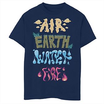 Boys Elemental Air Earth Water Fire Graphic Tee