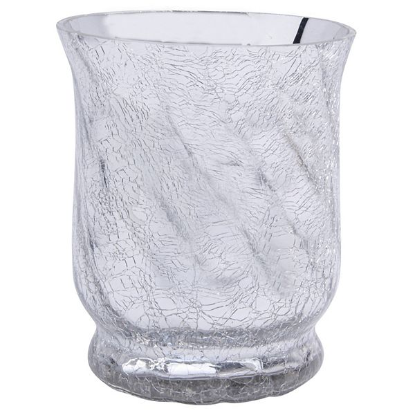 Mercury Crackled Glass Hurricane Candle Holder