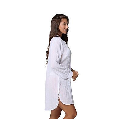 Women's Portocruz Oversized Button-Up Shirt Swim Coverup