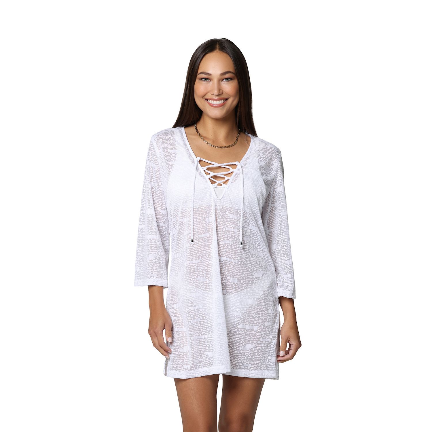 Bsubseach Copricostume Donna Maniche Corte Con Bottoni – V Neck Mini Dress Da Spiaggia – Leggero Ed Elegante - 5