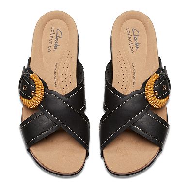 Clarks® Reileigh Bay Women's Leather Slide Sandals