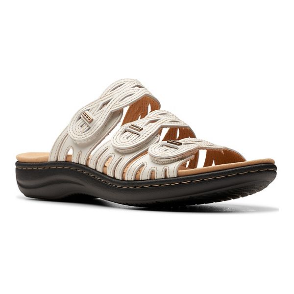 Clarks&reg; Laurieann Ruby Women's Leather Slide Sandals - Off White (7.5)