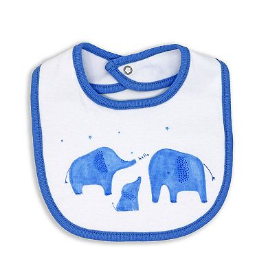 Baby Boys Blue Elephants 5 Pc Layette Gift Set in Mesh Bag