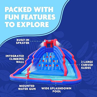 Sunny & Fun Inflatable Water Slide & Blow up Pool, Kids Water Park for Backyard