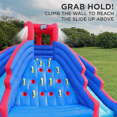 Sunny & Fun Inflatable Water Slide & Blow up Pool, Kids Water Park for Backyard