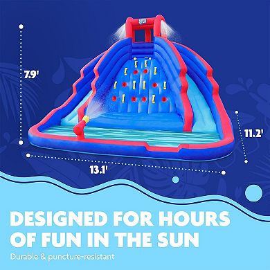 Sunny & Fun Inflatable Water Slide & Blow up Pool, Kids Water Park for Backyard